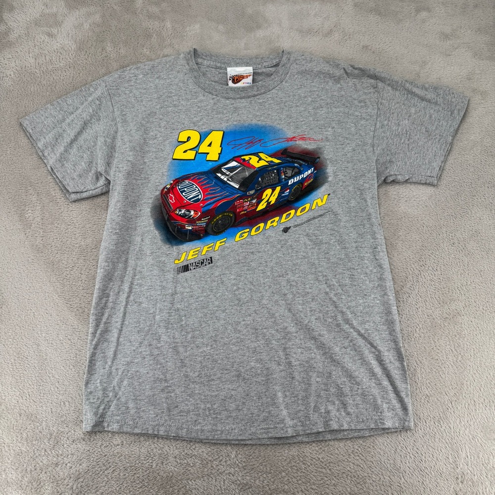Vintage Y2K Winners Circle Jeff Gordon #24 NASCAR Shirt Mens Large Gray Preowned